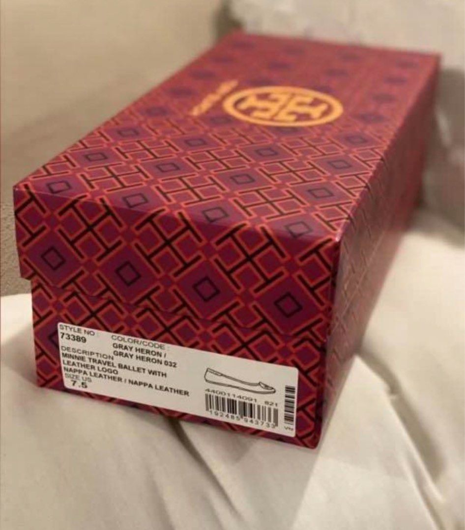 Tory Burch Minnie Travel Flats (Category: Sneakers & Footwear) located in Quezon City. Submitted by teetharejade (Listing ID 1282421345, Image 3). Description: Authentic Tory Burch Minnie Travel Flats in Gray Heron / Dove Gray Bought in Rustan’s for 15,000 Size 7.5 or 38.5 With box, dust bag and paper bag With rubbings on the bottom part .