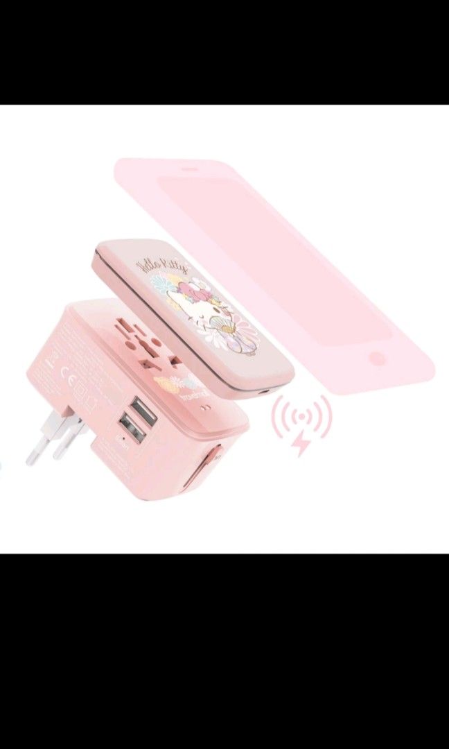 Travelmall Switzerland Hello Kitty 10W Wireless Charging Pad, Dual-USB