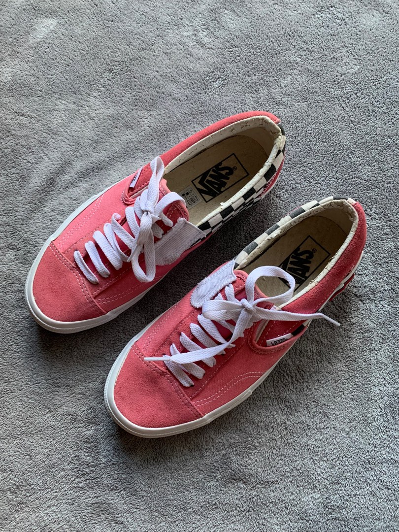 Vans Cut Paste Low Checkerboard Strawberry Pink Fesyen Wanita