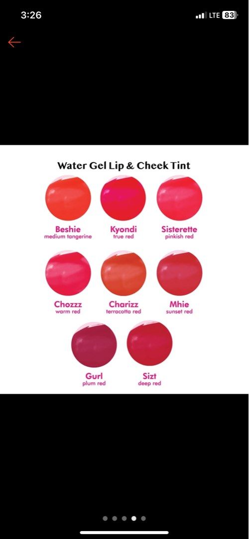 Vice Cosmetics hybrid water gel multi-use (Category: Makeup) located in Iloilo. Submitted by aemeesandi (Listing ID 1282461277, Image 2). Description: Swatched only Charizz (terracota red).