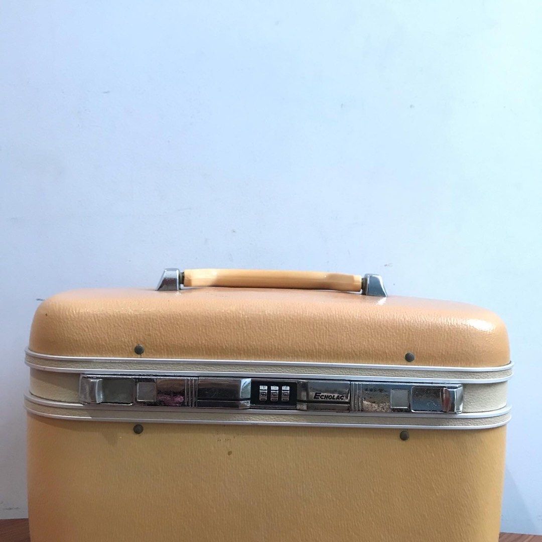 Train Case Echolac Luggage Vintage Vintage 70s Echolac Yellow