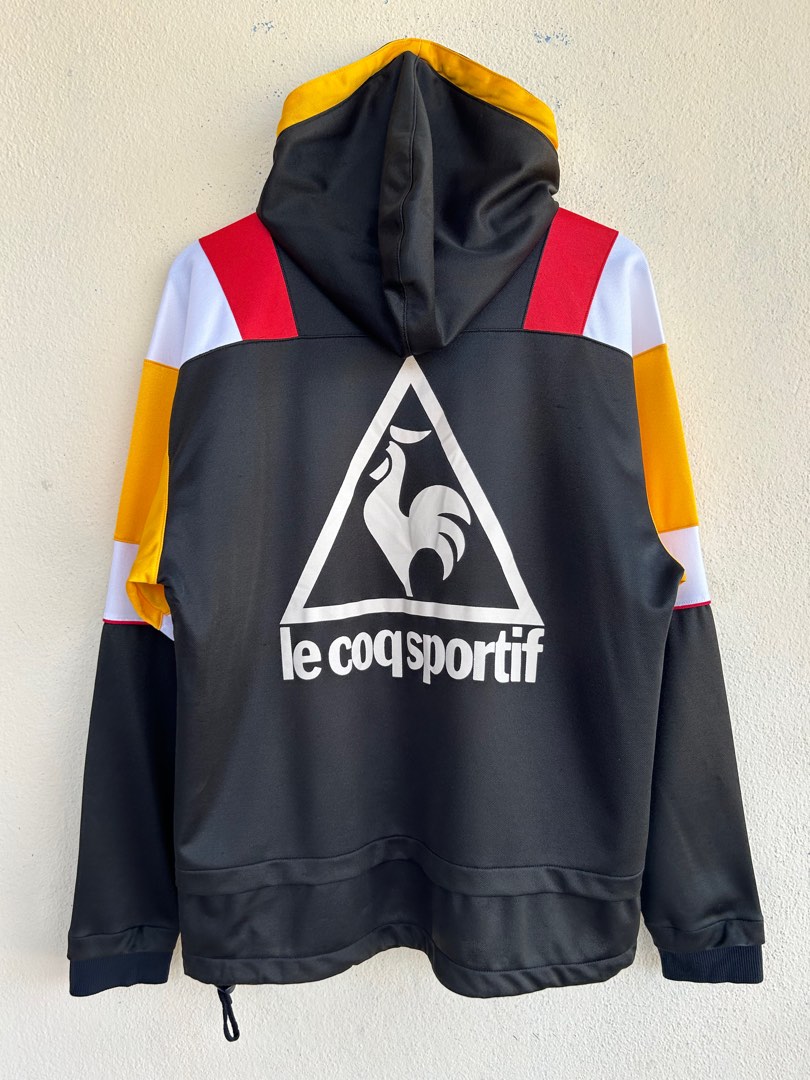 Vintage Le Coq Sportif Multicolour Half Zipper Hooded Jersey Men s Fashion Tops Sets Hoodies on Carousell