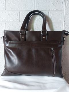 Vintage Leather Men's Briefcase Hand/ Sling Bag