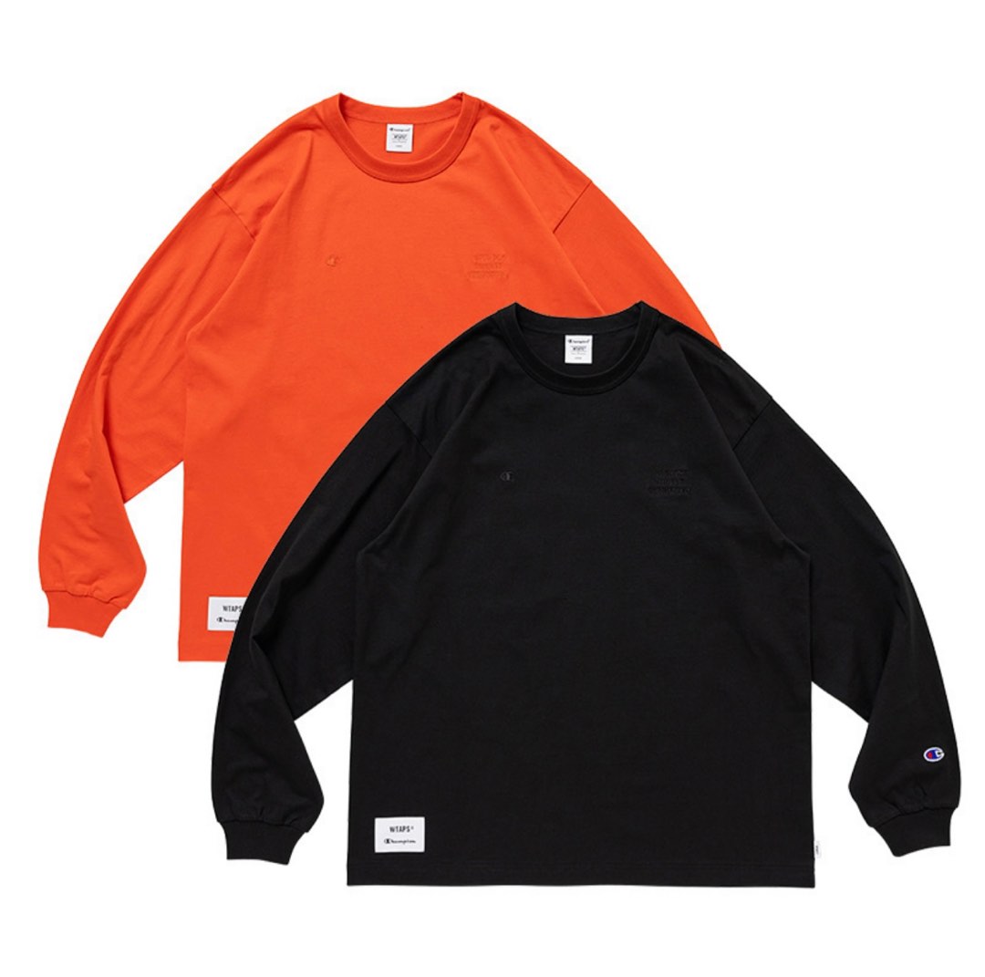 Wtaps x champion LS tee, 男裝, 上身及套裝, T-shirt、恤衫、有領衫