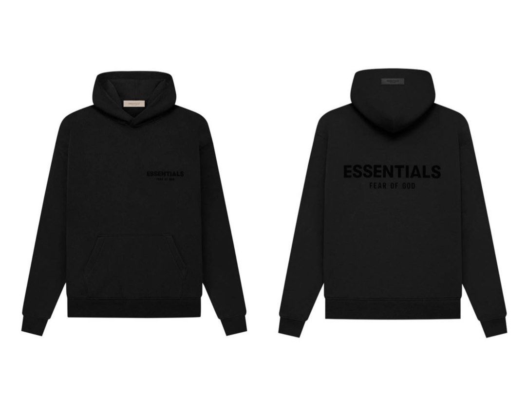 Fear of God FOG Essentials stretch limo black Pullover Hoodie FW22