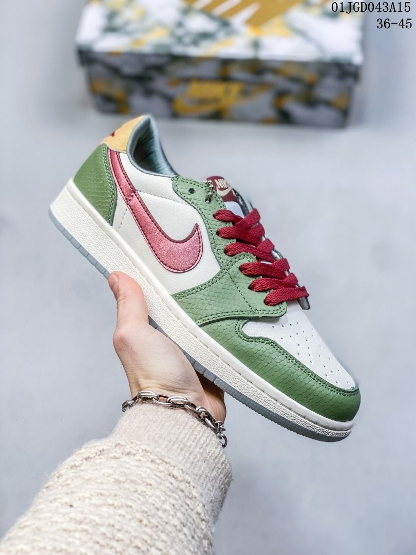 Year of the Dragon White and Green Air Jordan 1 Low AJ1 Men s Fashion Footwear Sneakers on Carousell