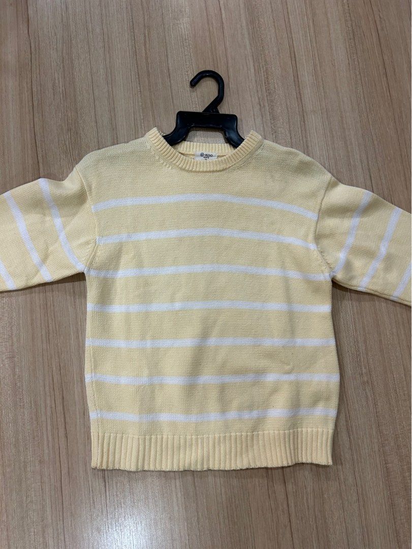 White and yellow striped best sale sweater