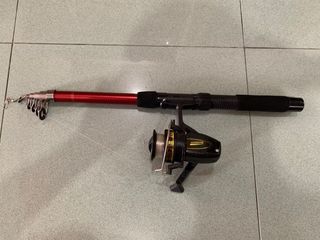 Fishing Rod Reel Combo Full Kit With 2pcs 2.1m Telescopic Fishing