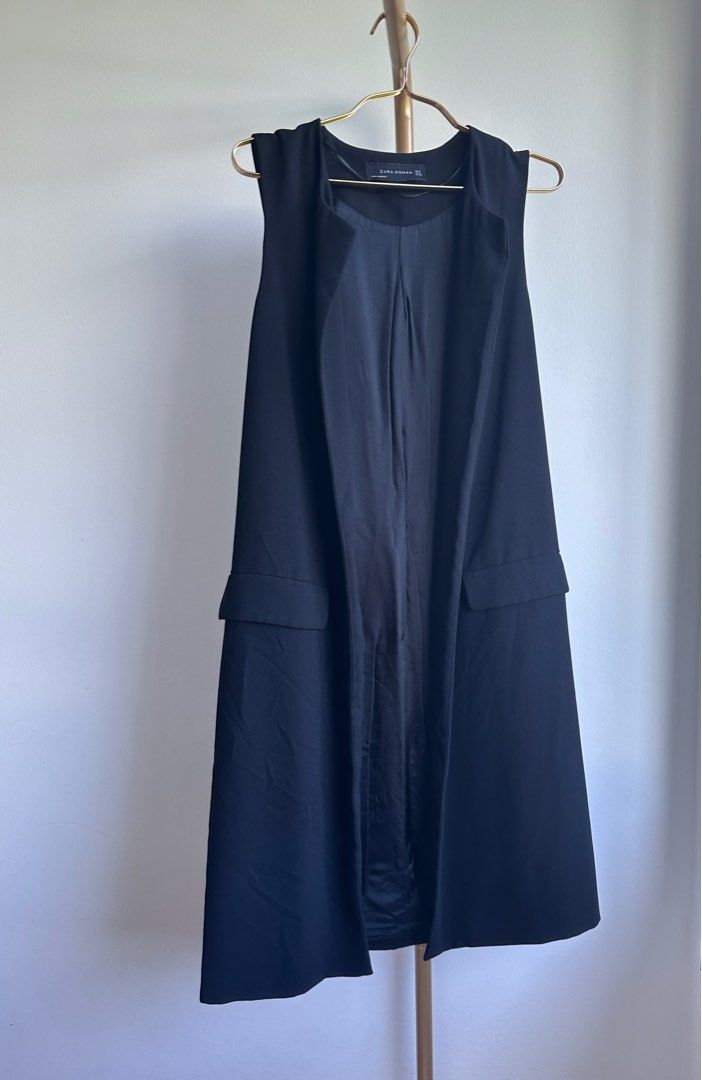ZARA black long waistcoat
