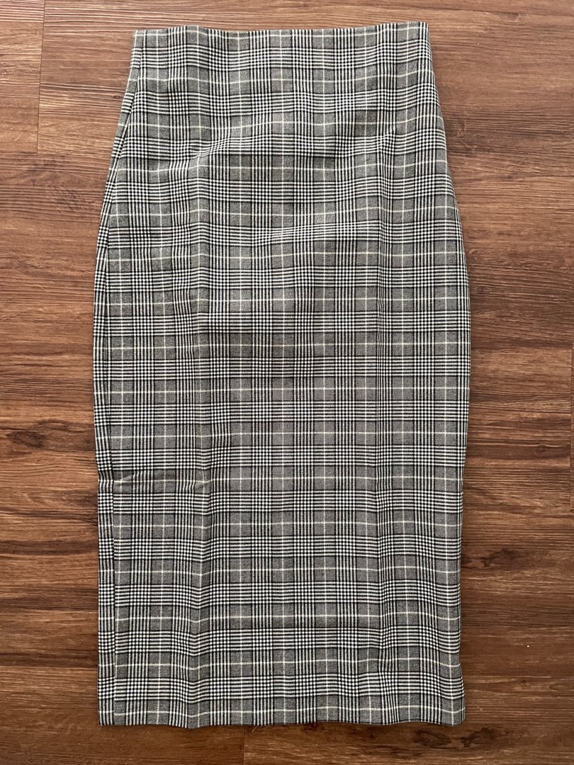 Plaid tube top skirt zara