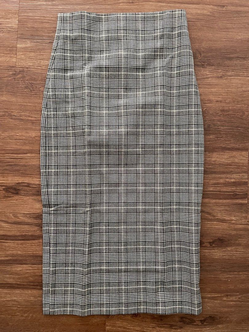 High waisted plaid skirt zara clearance