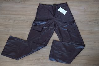 Zara leather cargo pants