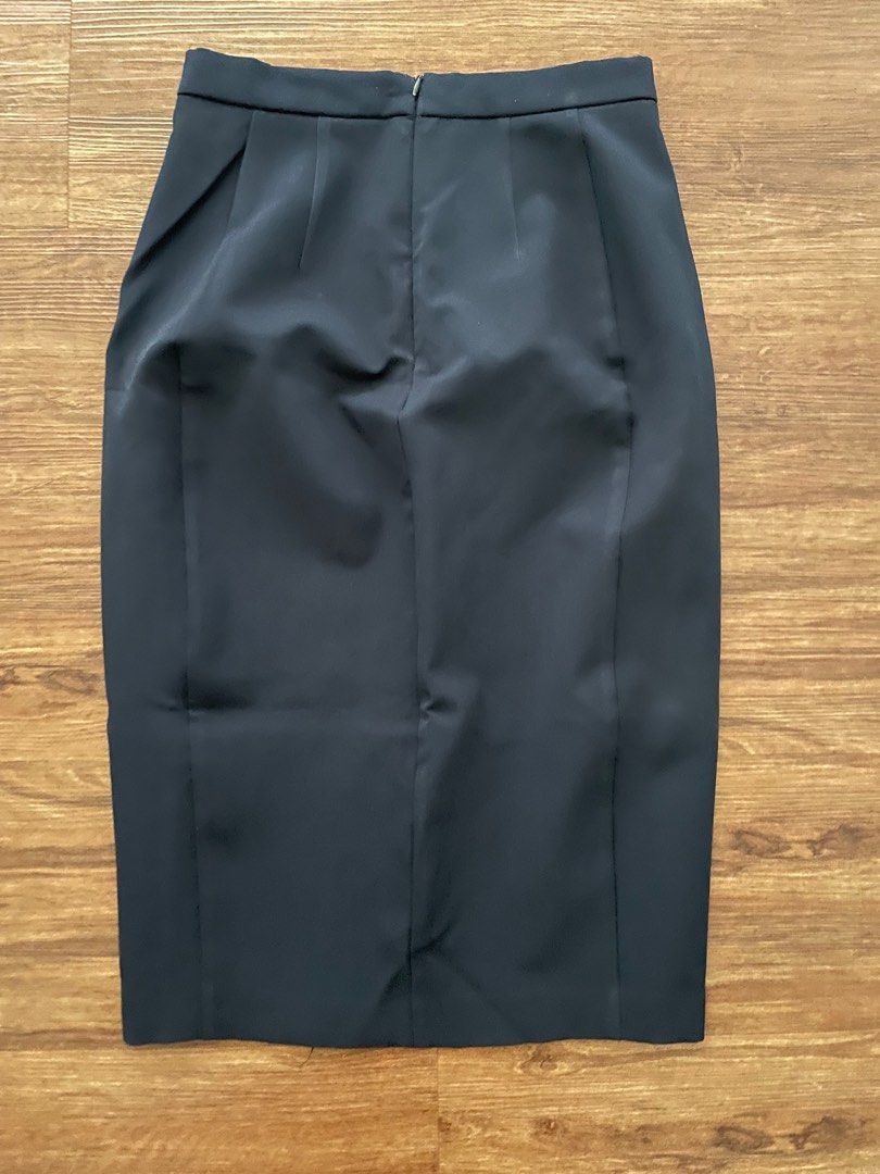 Zara navy blue high waisted shorts pencil skirt