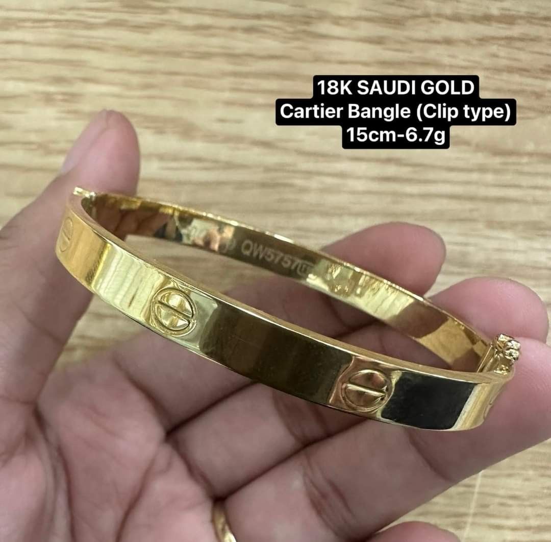 18K Saudi Gold Cartier Bangle 15 cm Cliptype Women s Fashion Jewelry Organizers Bracelets on Carousell