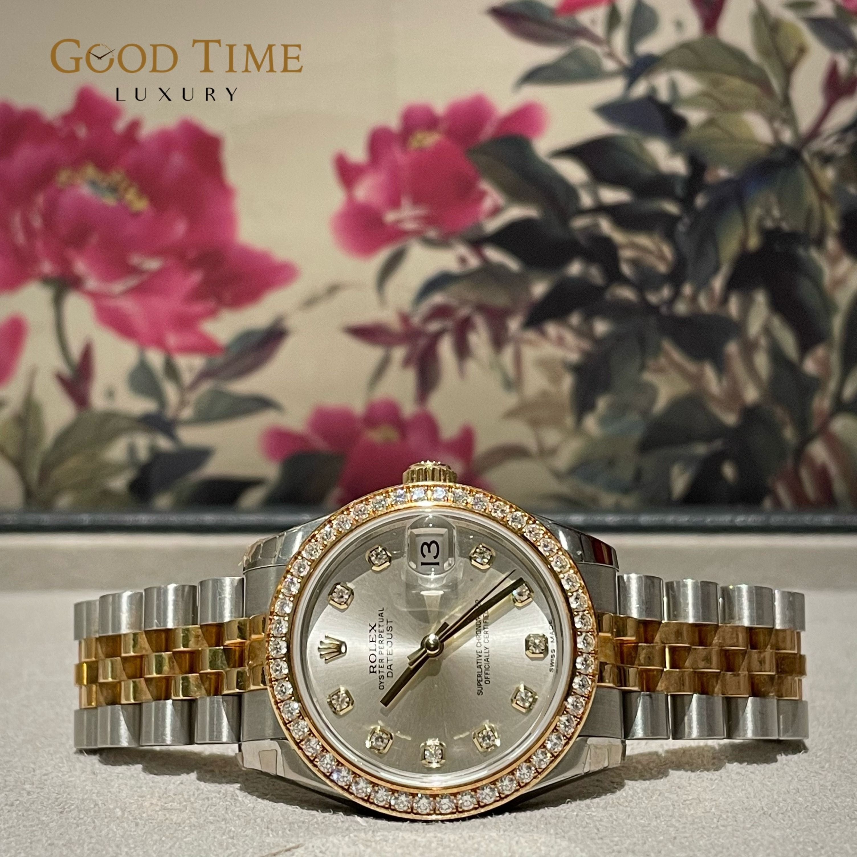 diamond bezel for ladies rolex datejust