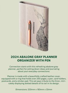 2024 Starbucks Traditions Planner (Abalone Gray)