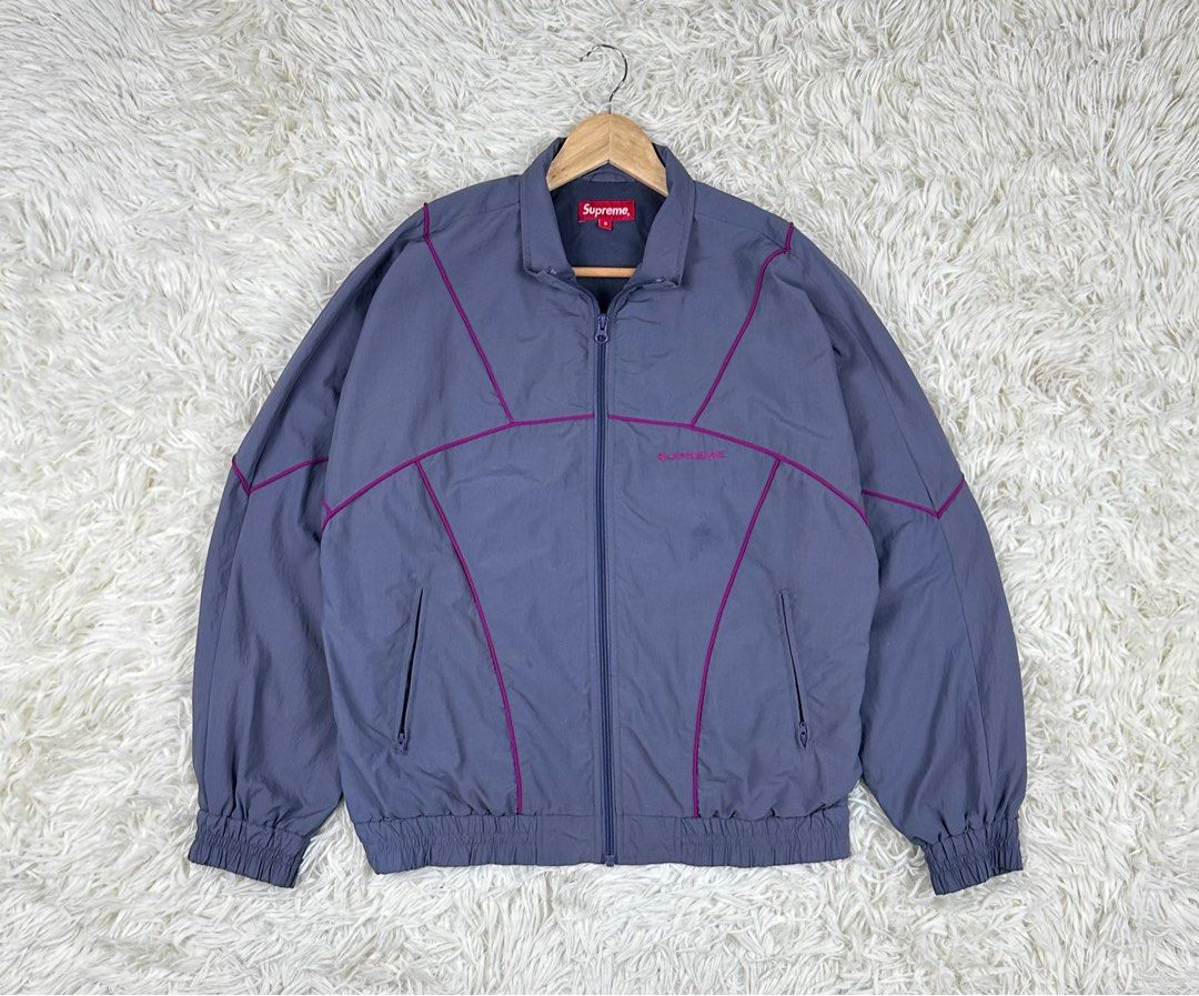 23 26 SUPREME Embroidery Logo Piping Track Windbreaker Jacket