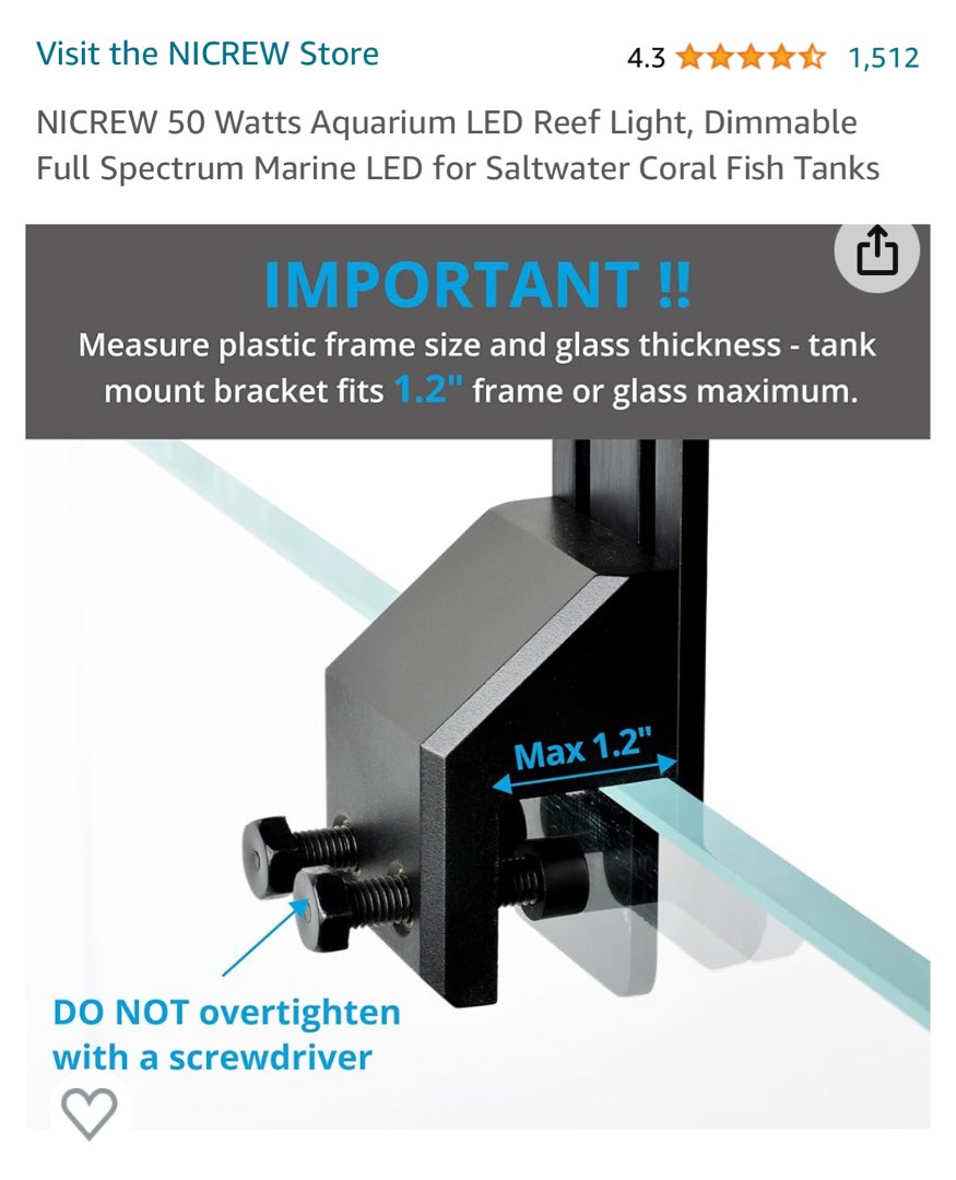 NICREW Saltwater Aquarium Light, Marine LED Fish Tank Light for