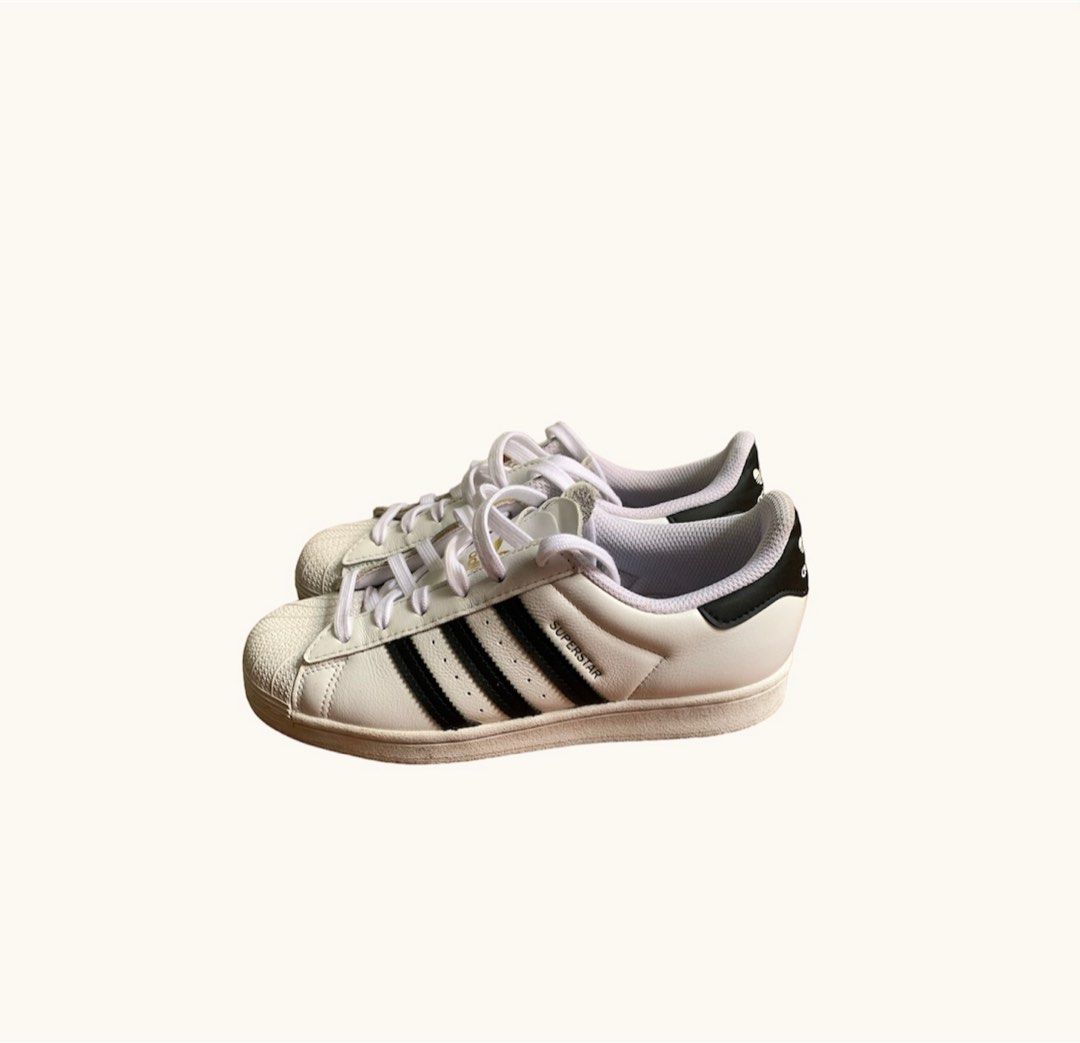Adidas superstar sale white tongue