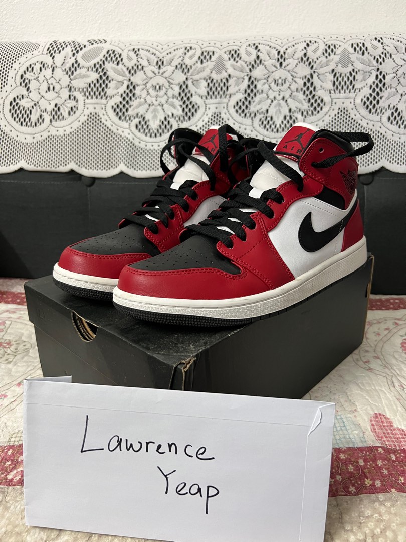 Air jordan 1 mid chicago black toe femme sales