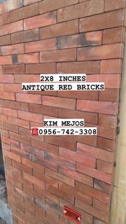 ANTIQUE RED BRICKS 2x8 INCHES