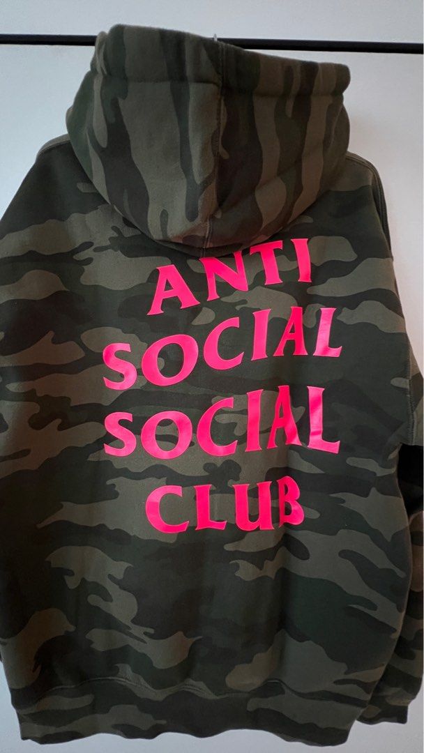 Assc camo hoodie top pink