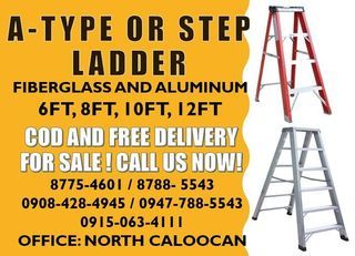 A-TYPE OR STEP LADDER For Sale! 
FIBERGLASS AND ALUMINUM MATERIAL