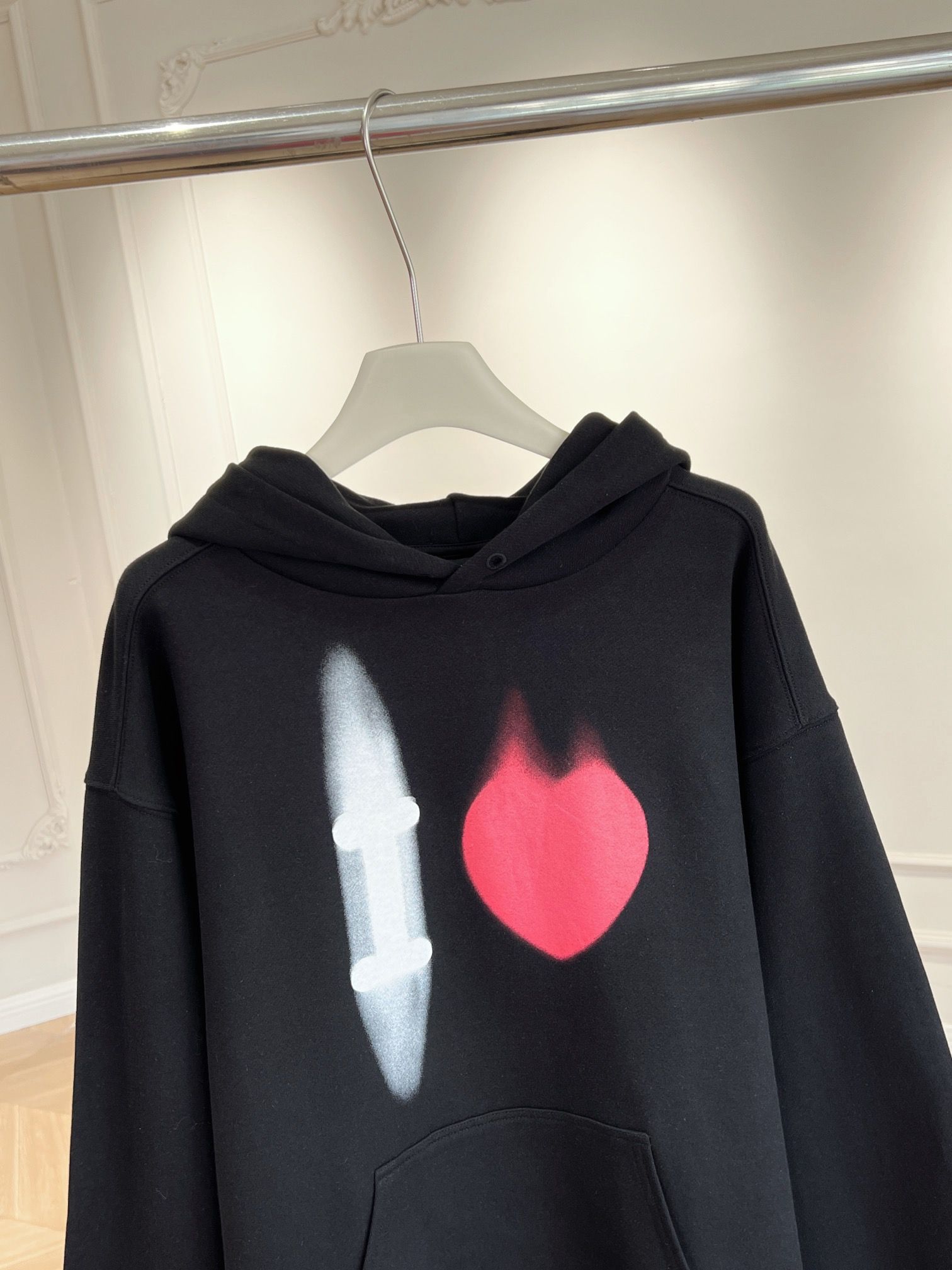 Balenciaga logo cotton terry hoodie sales
