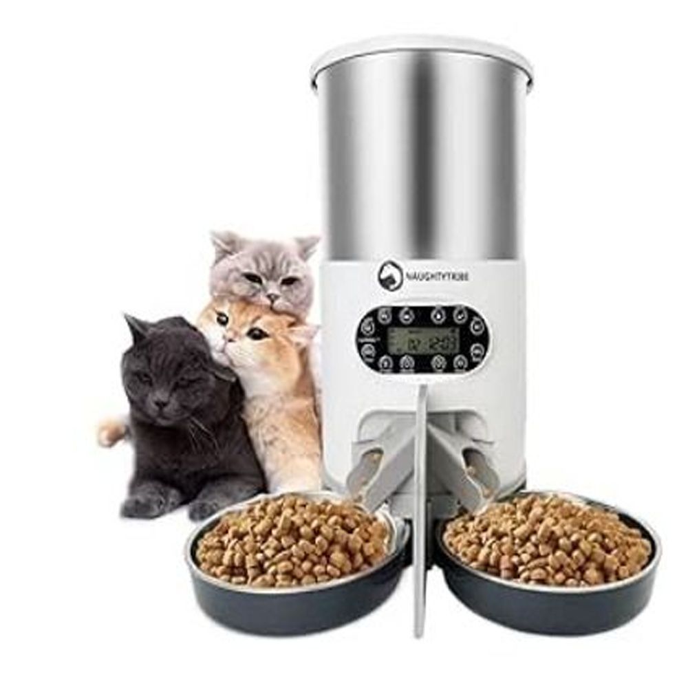 Automatic Cat Feeder NAUGHTYTRIBE Automatic Pet Feeder 4.5L Food