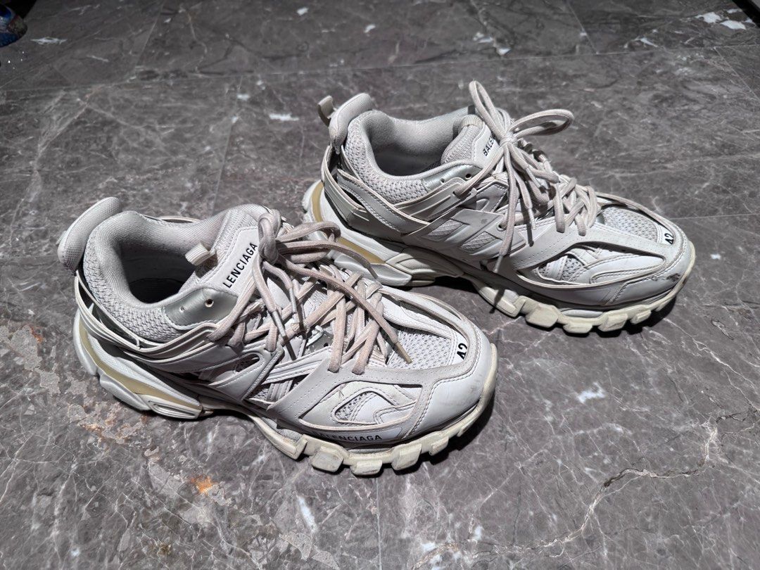 Balenciaga Men Track Sneakers in White