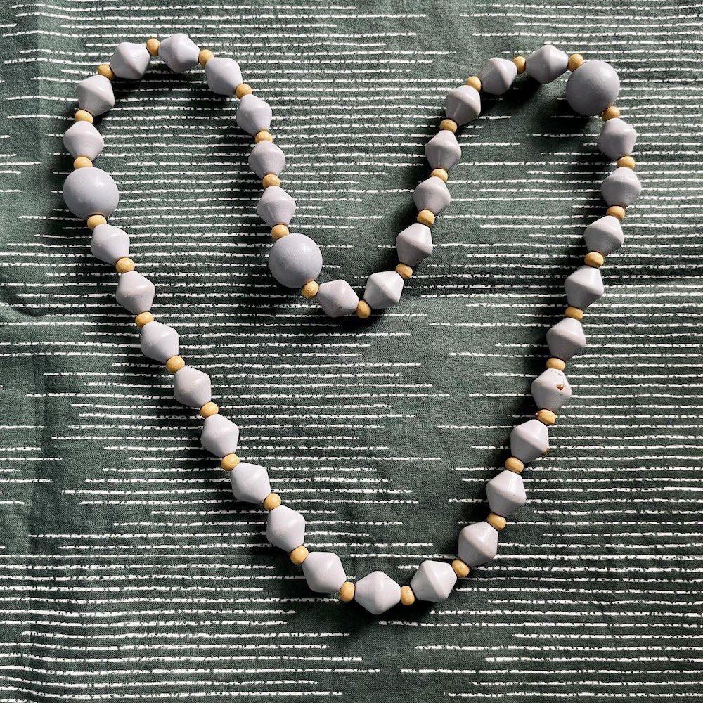 Big Grey Beaded Necklace