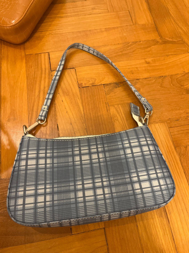Blue plaid shoulder bag store