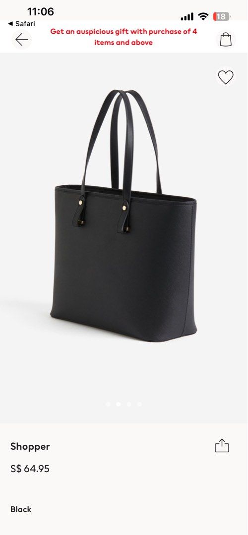 Black shopper bag h&m deals