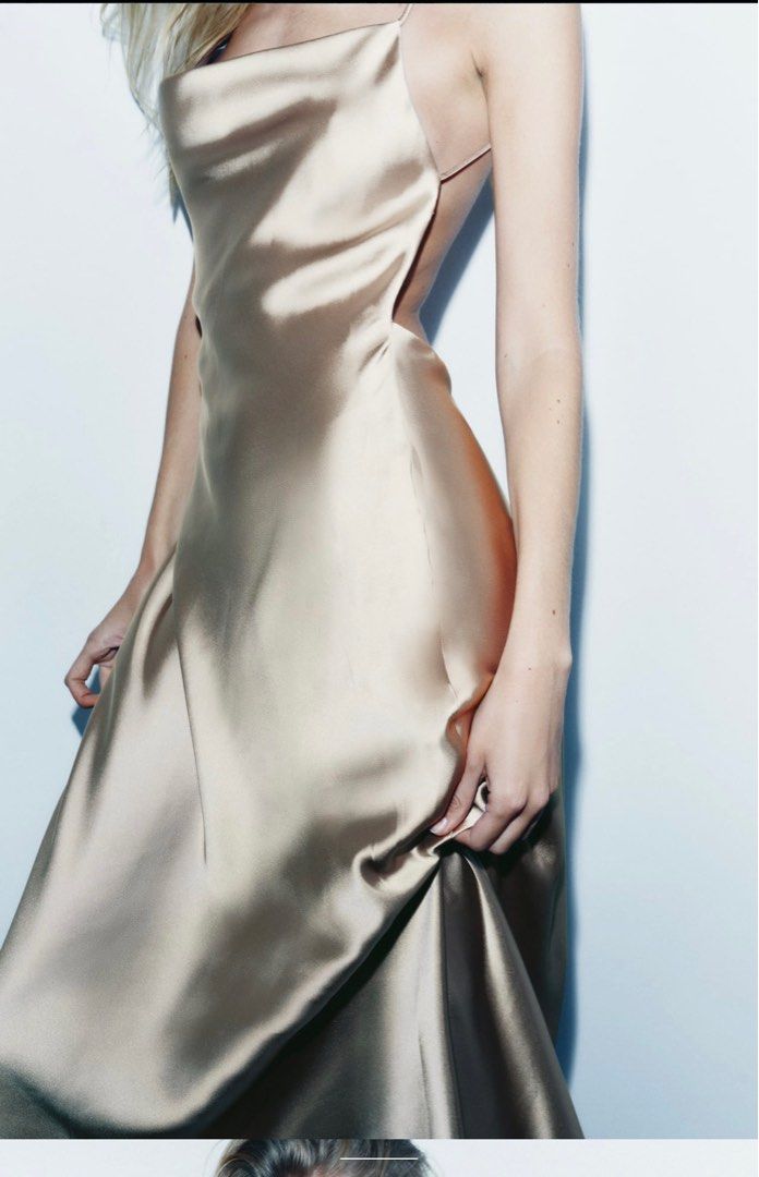 BNWT Zara Satin Dress (Category: Dresses) located in Bacoor. Submitted by chriscloudy (Listing ID 1282714630, Image 2). Description: Brand New with Tag Authentic Zara rfs- too big on me - ordered this online(sold out) xs on tag but would best fit xs-m with height 5’2 and up Perfect for date this Valentines .