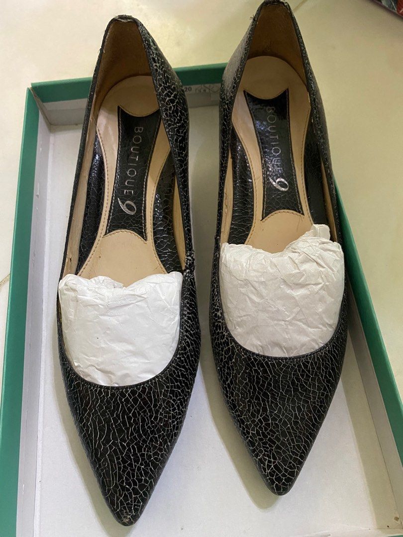 Boutique 9 black leather heels Women s Fashion Footwear Heels on Carousell