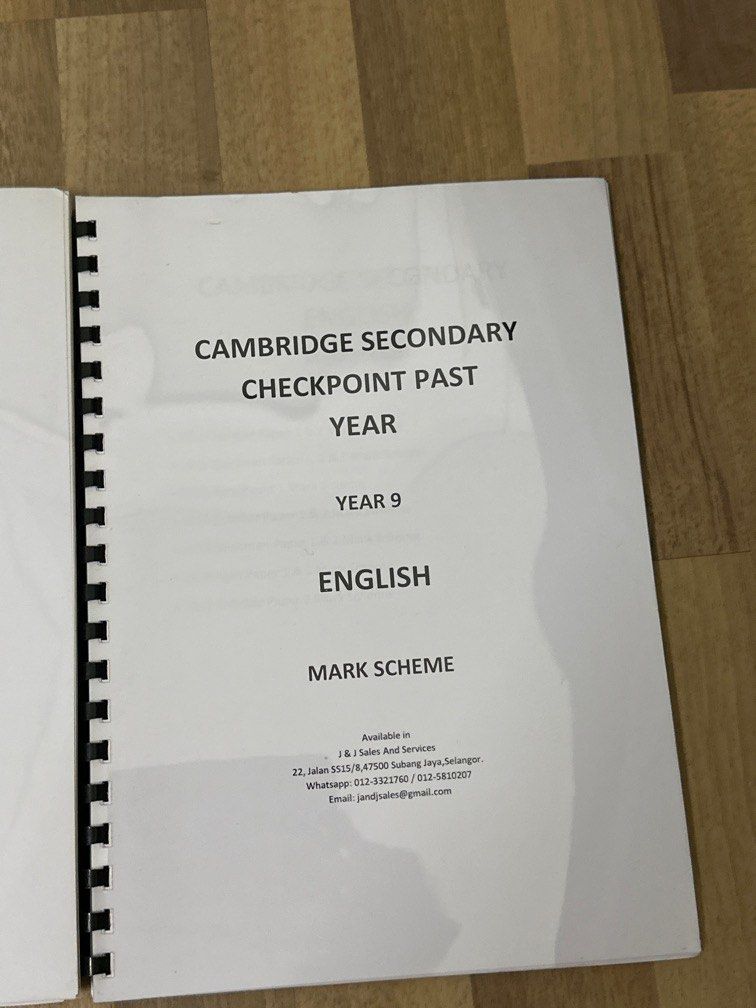 Cambridge secondary checkpoint past year paper year 9 english question
