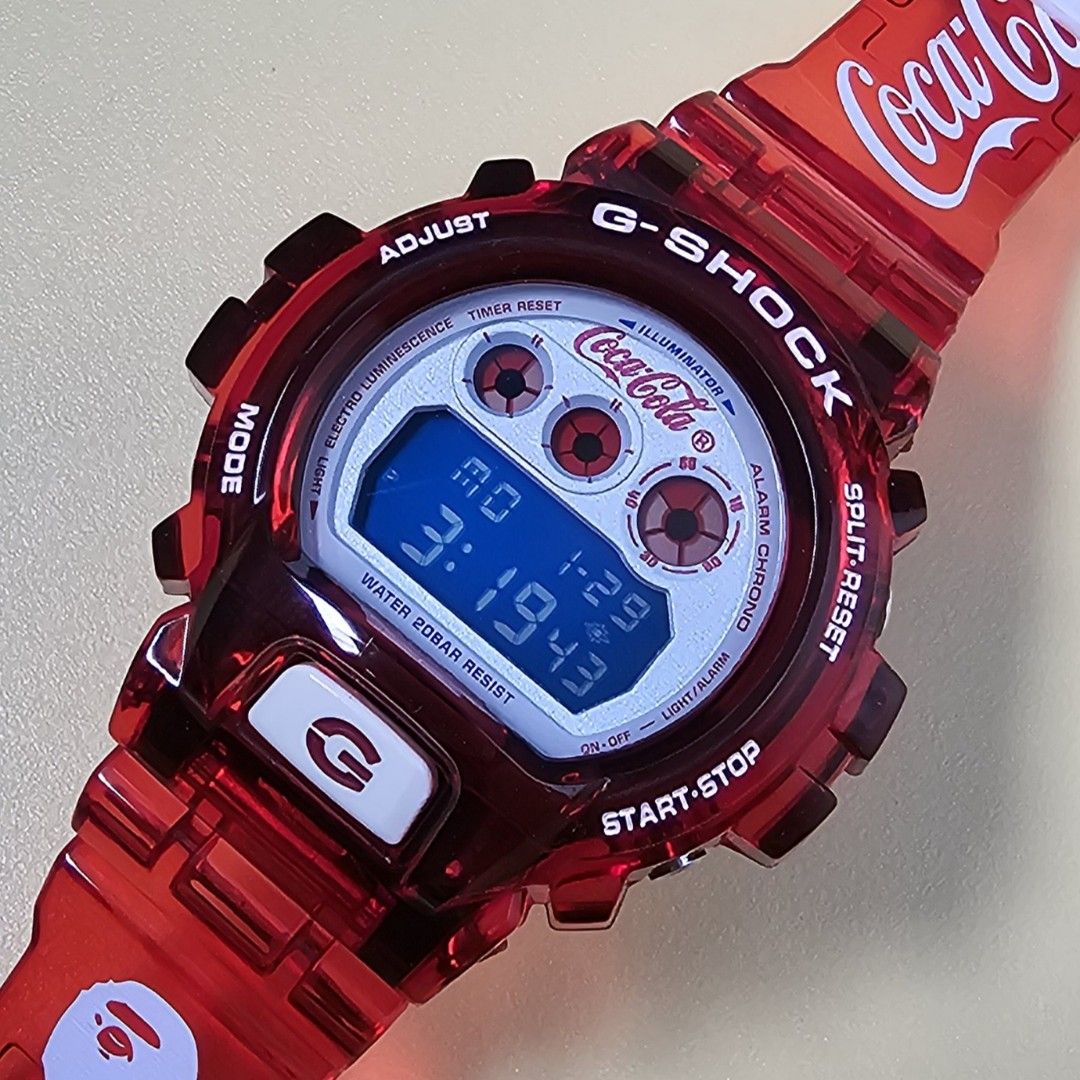 AUTHENTIC Casio G shock Gshock DW6900AC DW 6900AC DW6900 DW 6900 JDT A Bape Bathing Ape X Coca cola coca cola Coke Jelly Custom watch Set