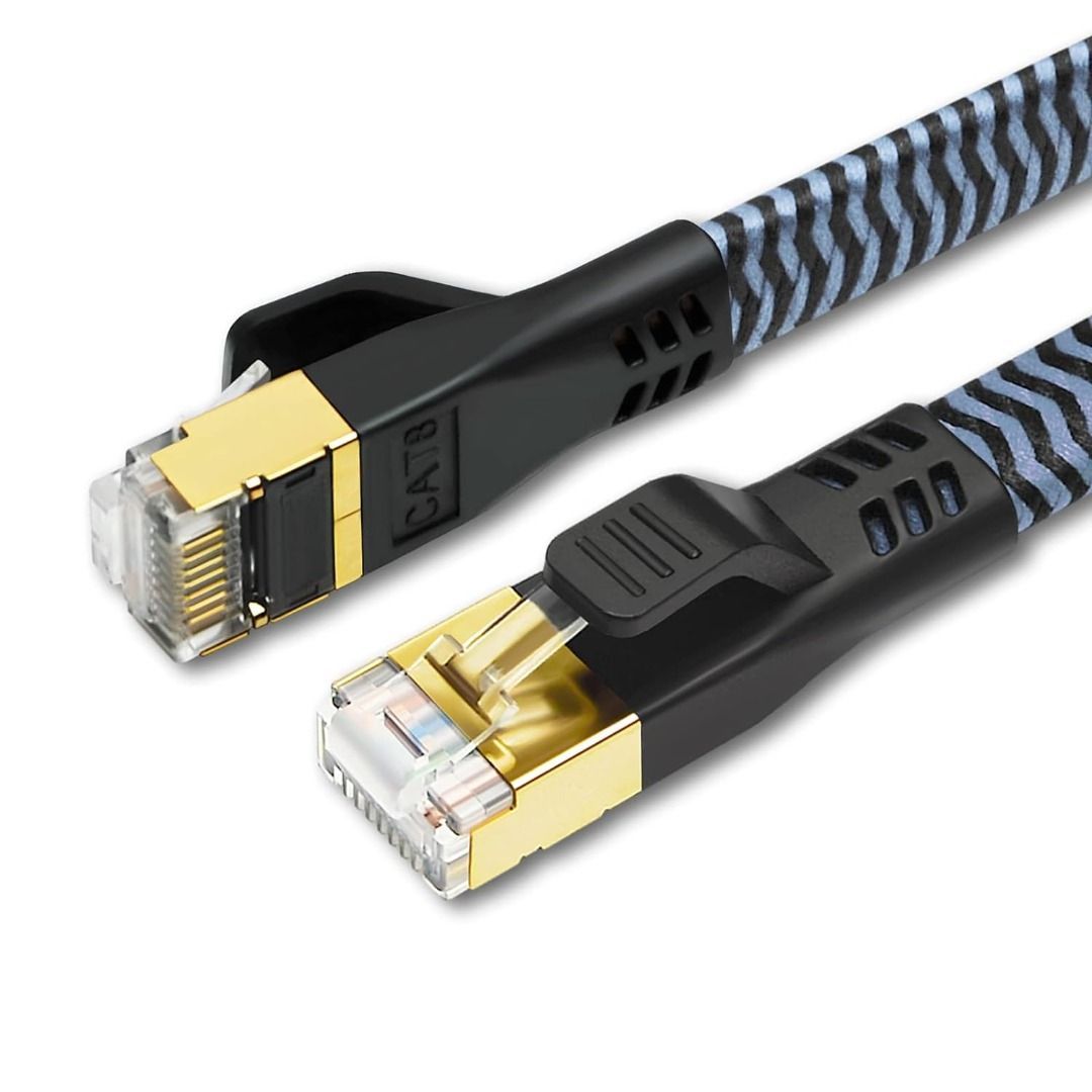 UGREEN Cat 8 Ethernet Cable 3FT, 40Gbps 2000Mhz Cat8 Internet Cable, High  Speed Flat Nylon Braided Network Cable, S/FTP Lan Network Cable for  Modem/Router/PS4/5/Gaming/PC 