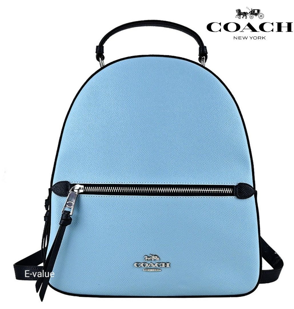Coach Original JORDYN SKY BLUE BACKPACK IN COLORBLOCK SIGNATURE CANVAS Backpack For Women Come With Complete Set Suitable For Gift
