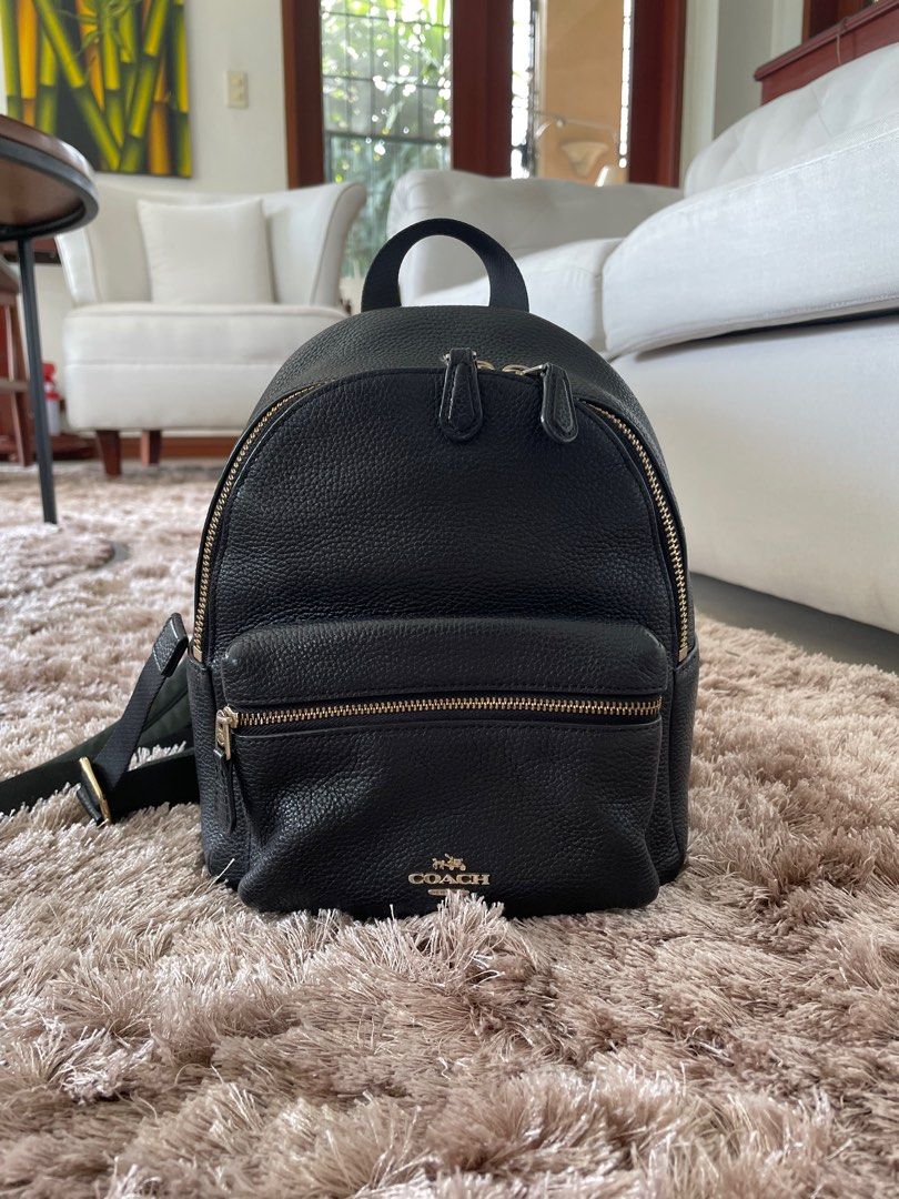 Coach mini charlie discount pebble leather backpack