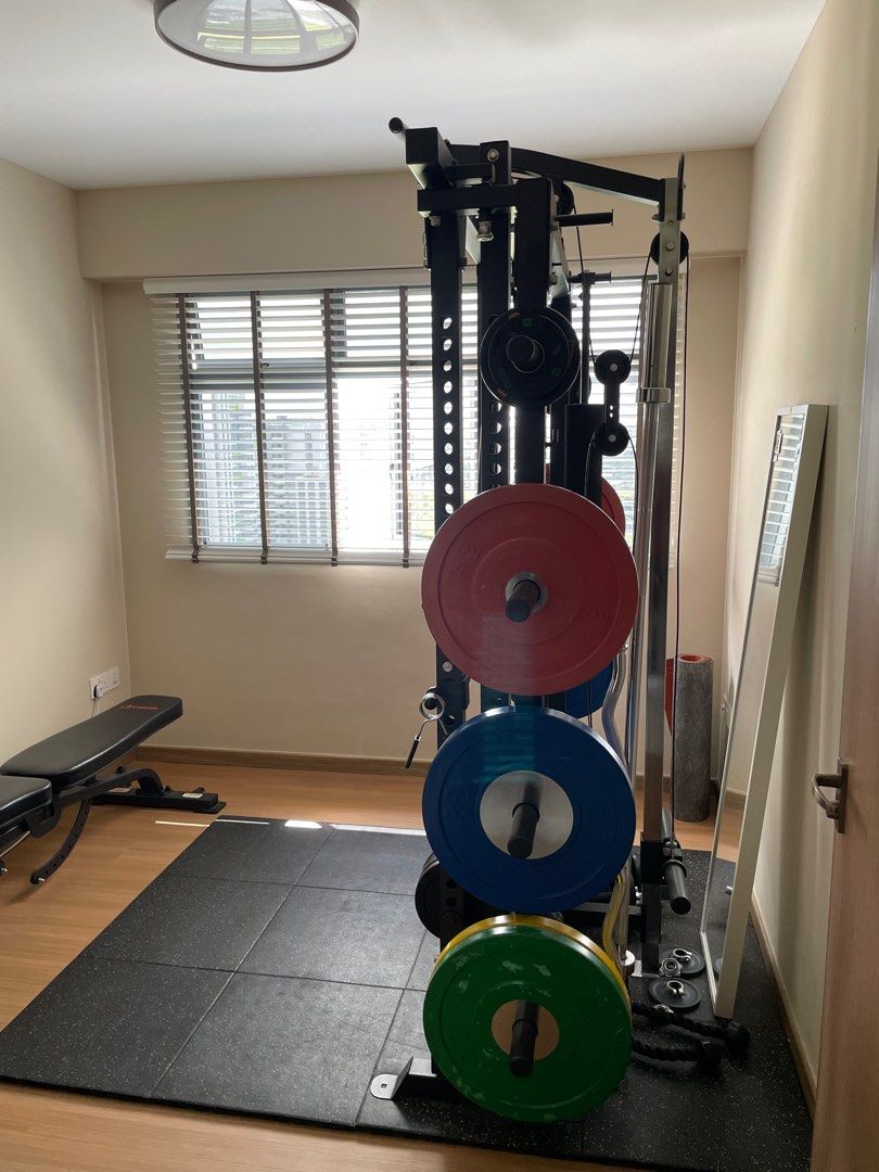 Complete FOLDABLE Home Gym Set with Mat and Bench