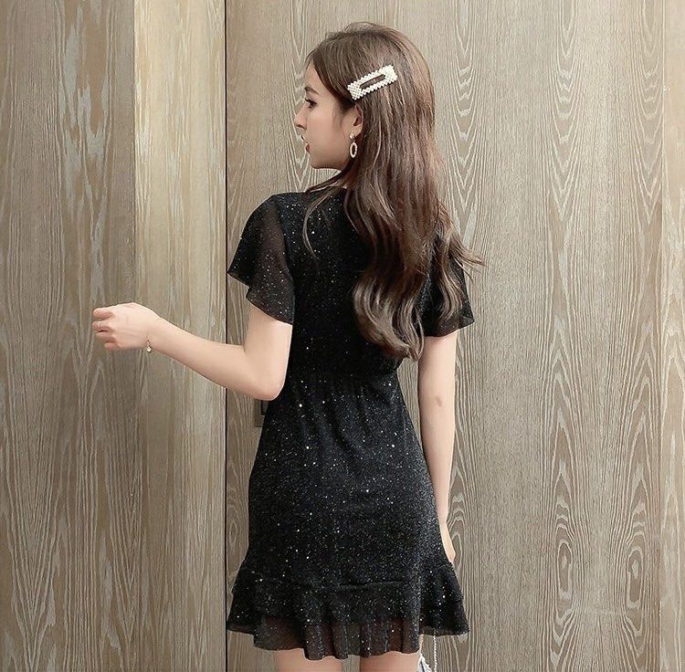 Girls black glitter new arrivals dress