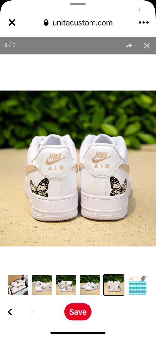 Air force 1 white with butterflies new arrivals