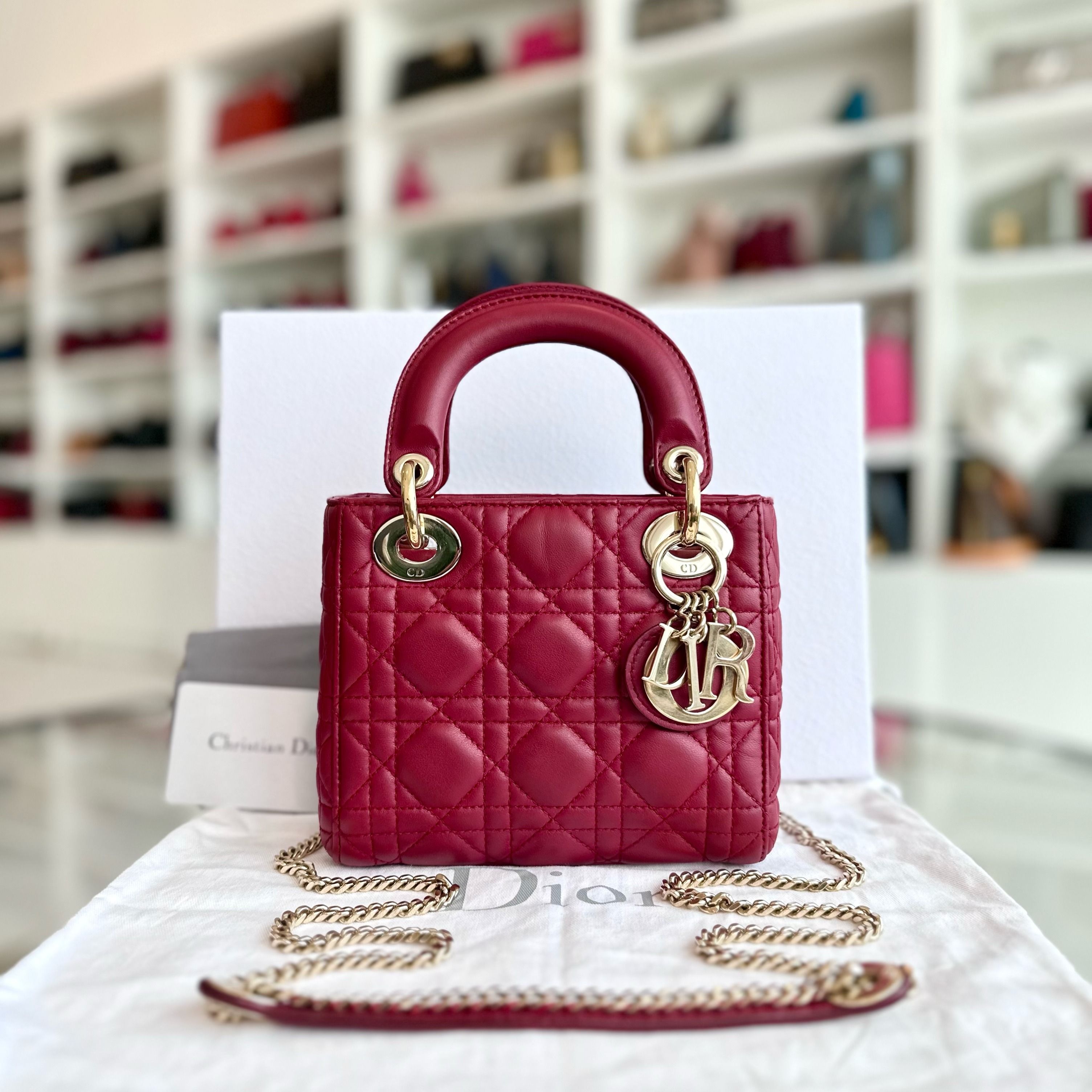 Lady dior mini strap hotsell