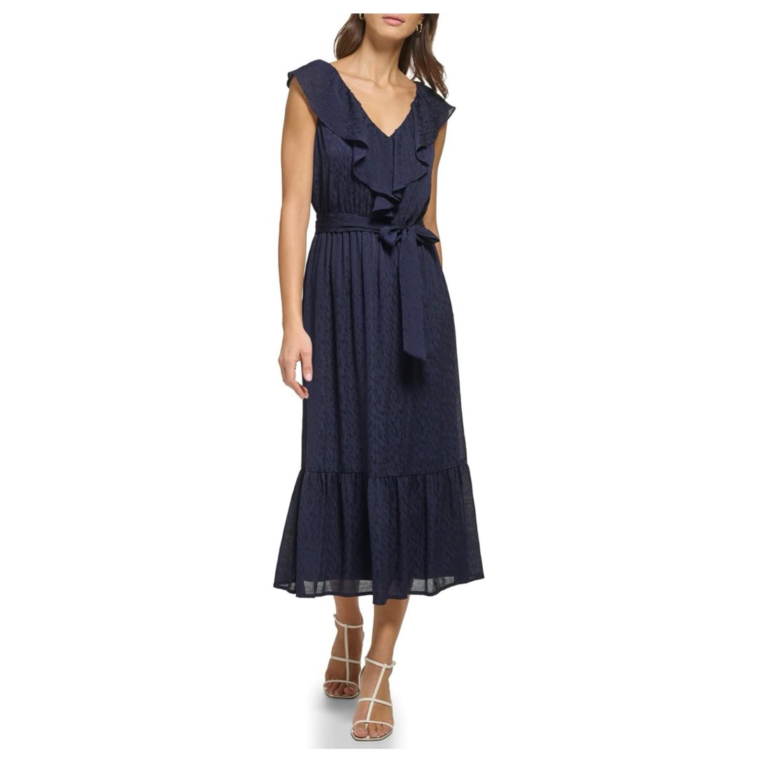 Dkny ruffle sale dress