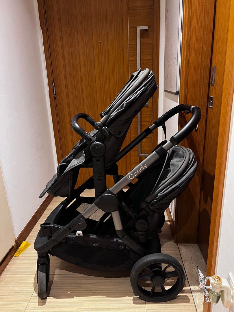 Double stroller with standing board. From birth up to 7years