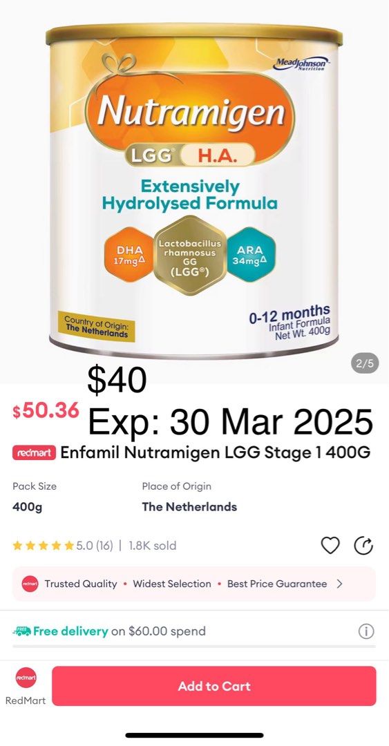 Enfamil Nutramigen LGG Stage 1 400G Food Drinks Other Food