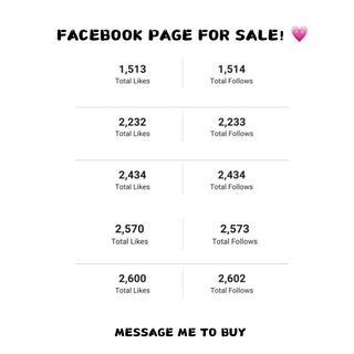 FACEBOOK PAGES FOR SALE! MESSAGE ME TO BUY.