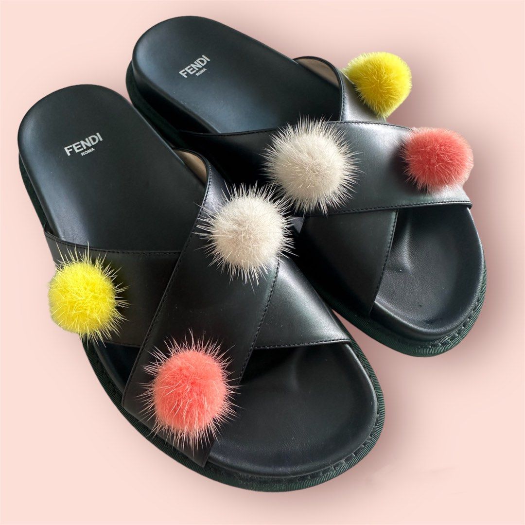 Fendi top monster slides