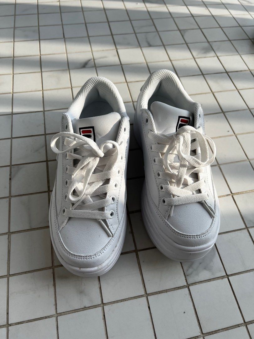 White fila platform discount trainers